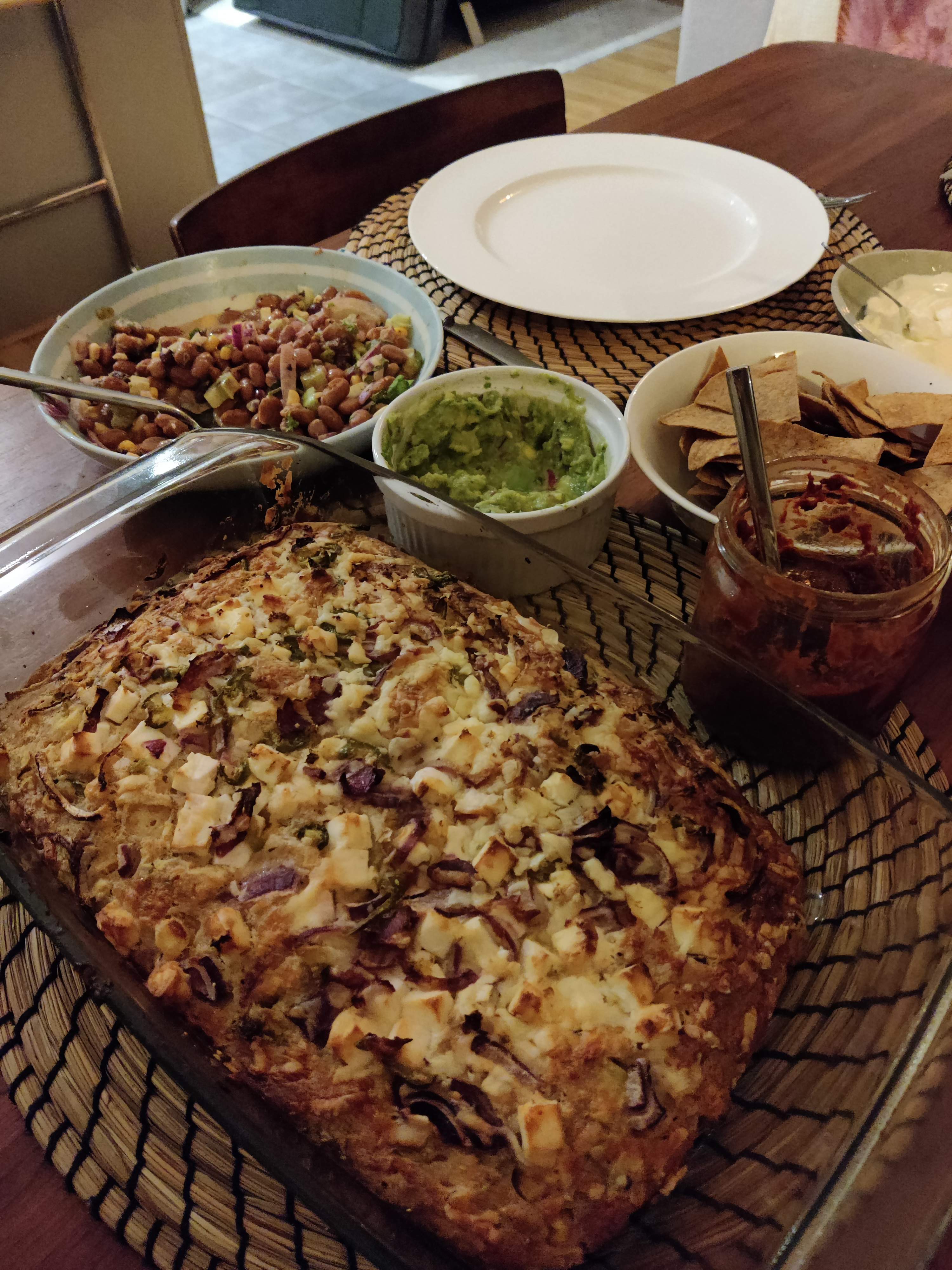 Cornbread with cheddar, feta, and jalapeno